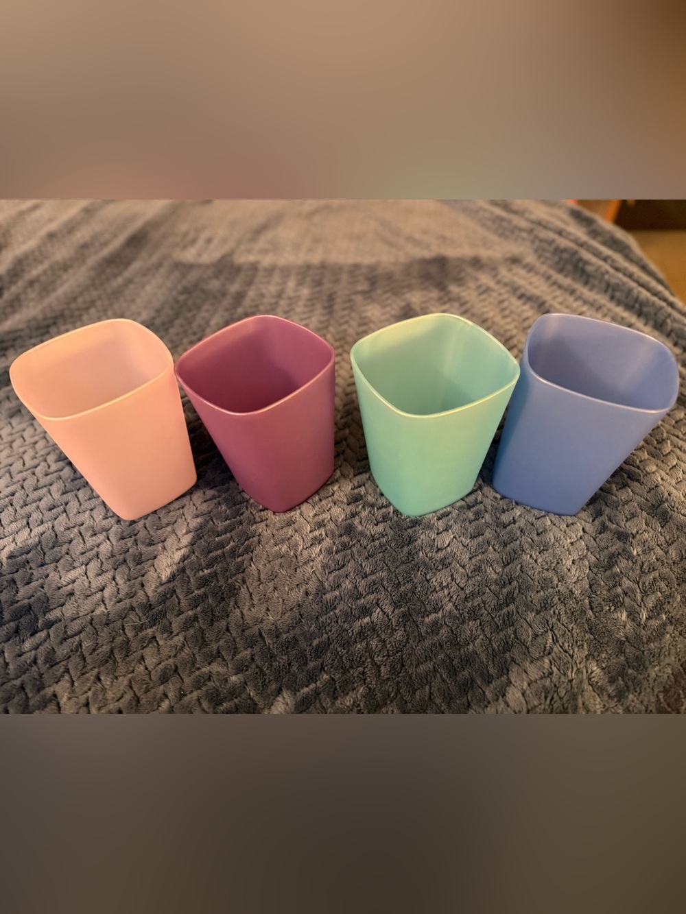 Vintage Pastel Frosted Tapered Square Acrylic Tumblers - Set of 4
